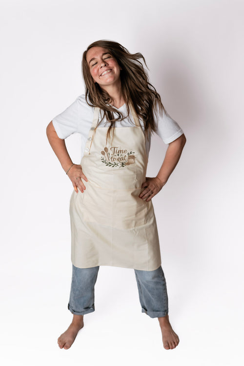 Cream Time to Eat Apron